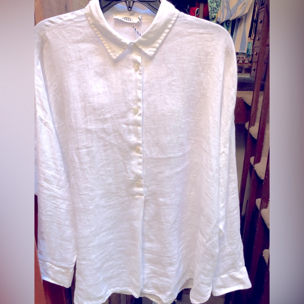NWT! Fabulous 0039 white linen shirt!